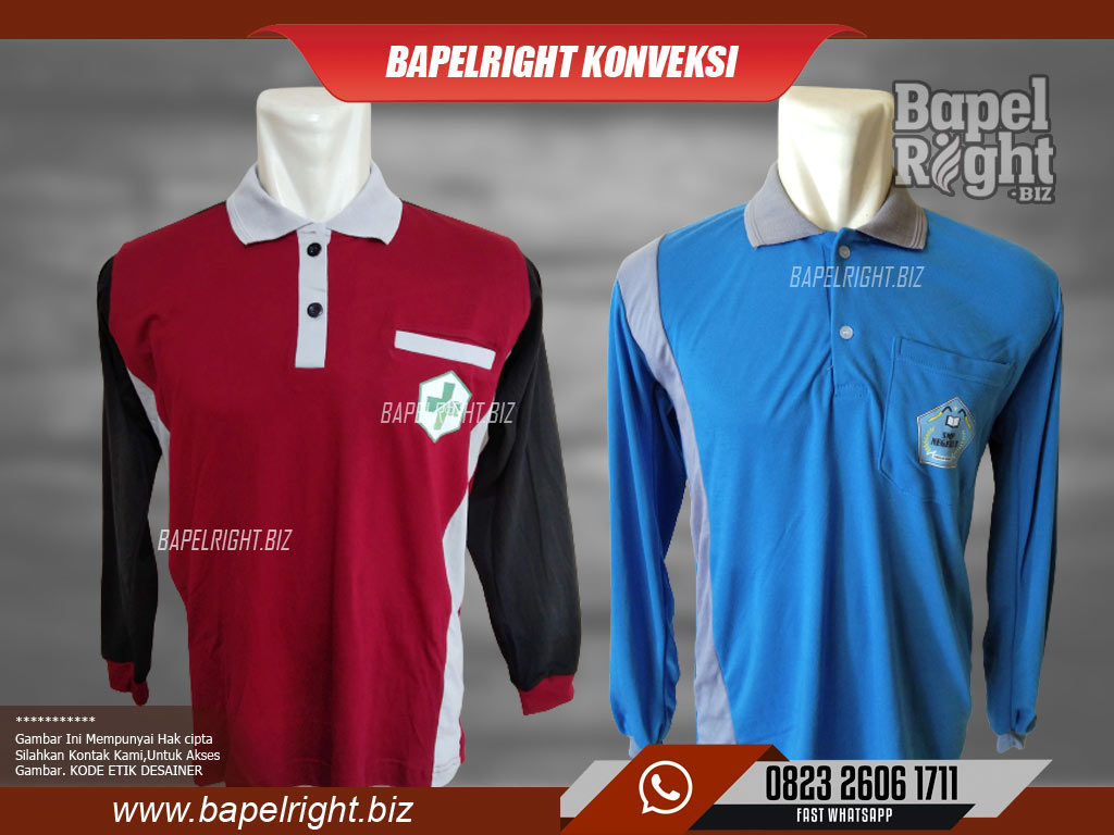 Desain Kaos Lengan Panjang Berkerah