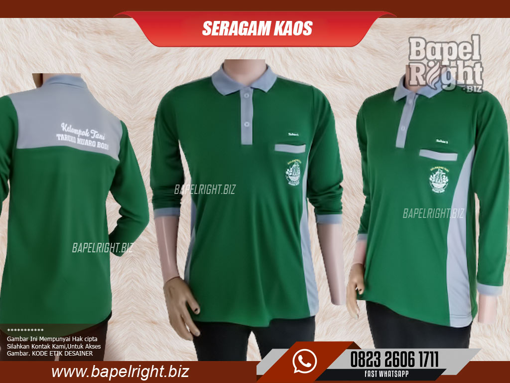 Kaos Kerah Lengan Panjang Kombinasi