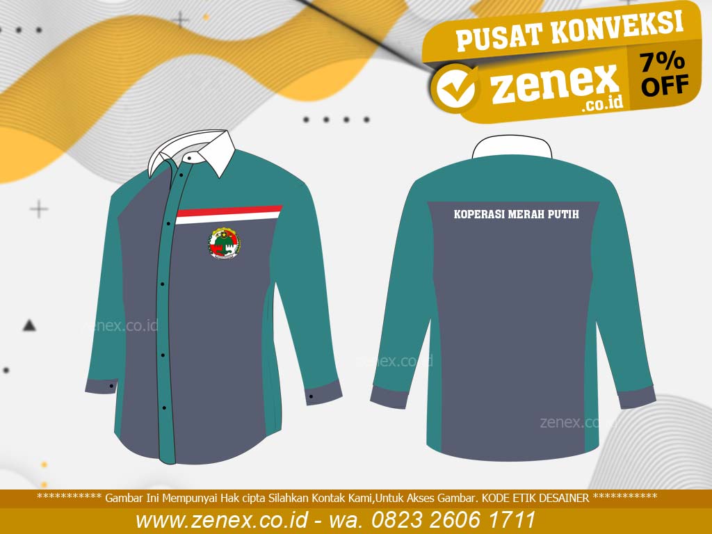 Desain Baju Koperasi merah putih